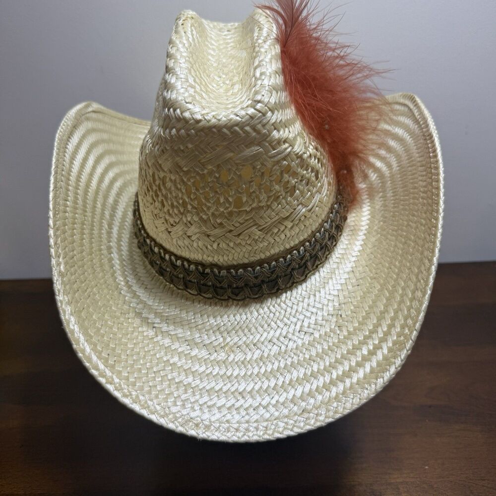 Stetson Roadrunner Bryant Finish Straw Western Cowboy Hat Sz 7 1/4 Vintage - Picture 5 of 10